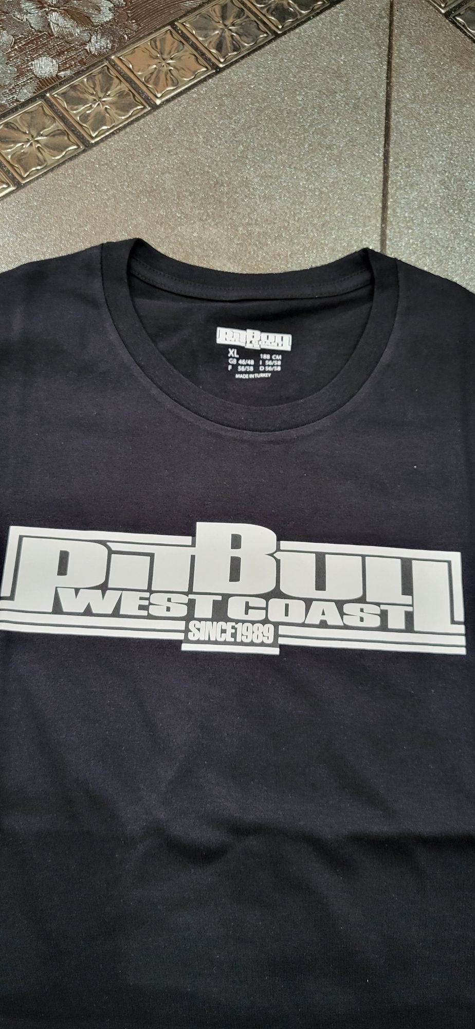Pit Bull czarna koszulka męska t-shirt premium XL