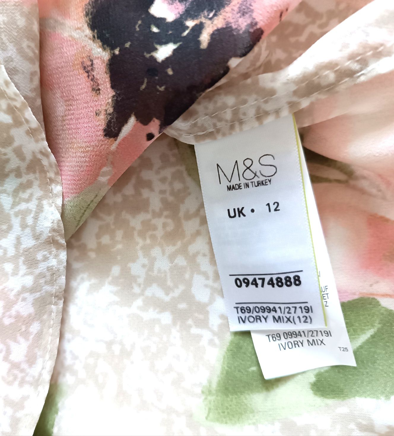 Śliczna bluzka w kwiaty Marks & spencer L 40 limited Edition beżowa pu