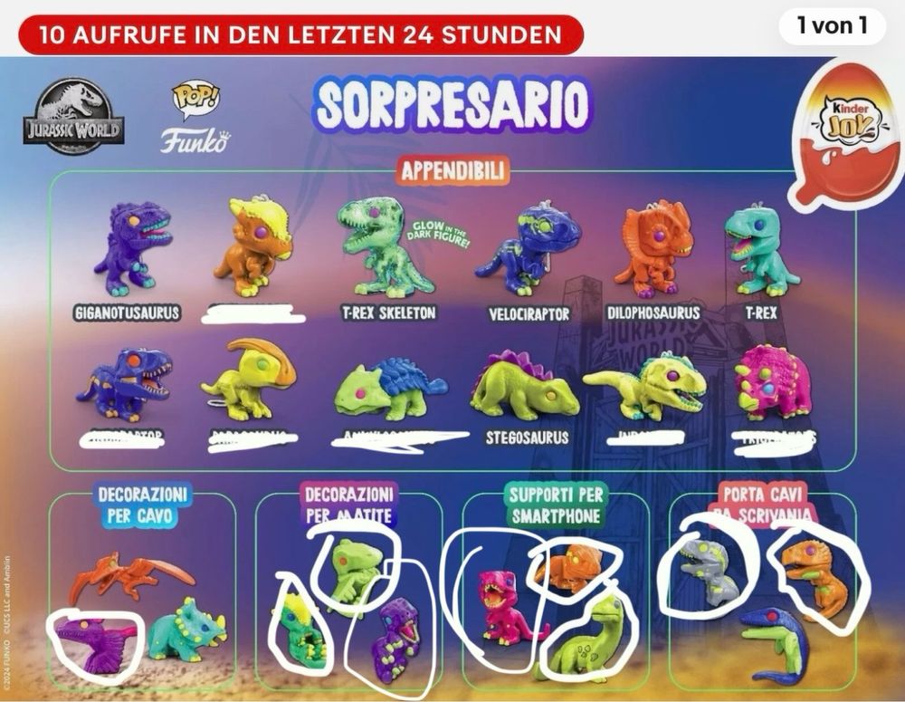 Kinder Joy Jurassic World Funk Pop