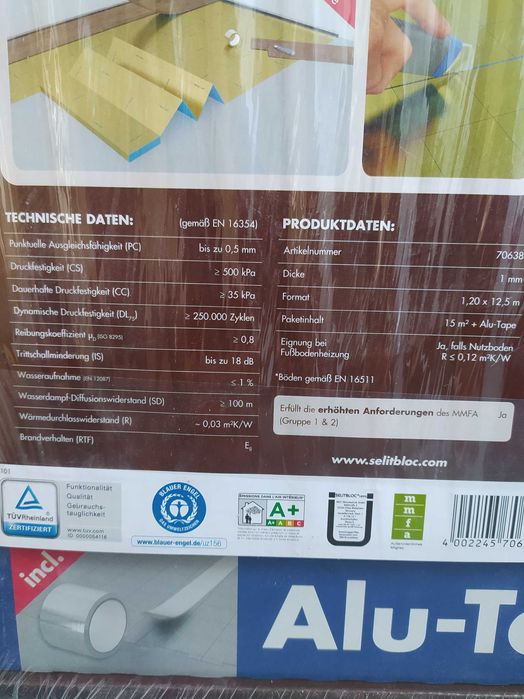 Podkład pod panele winylowe 2 szt. Nowe. SELTIBLOC 1 mm