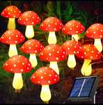 Rewelacyjny komplet lampek solarnych LED -20 kolorowych grzybków!