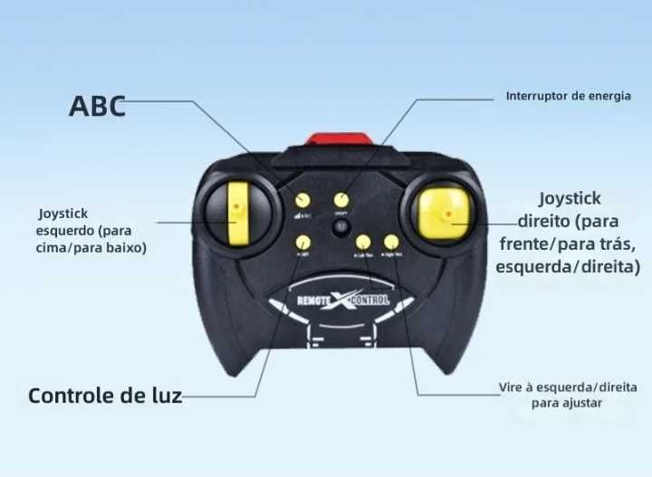 Helicópetro de Controle Remoto Com Luz LED RC 3.5 De Carregamento USB