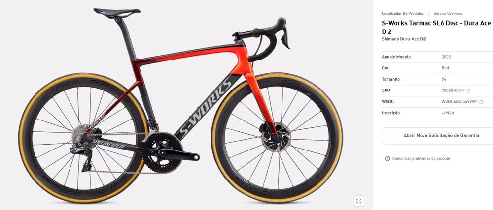 Quadro Specialized S-Works Tarmac SL6 Disc 54" / M