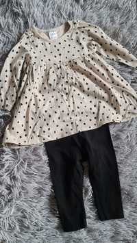 Zestaw sukienka + leginsy H&M jak Nowa r. 68