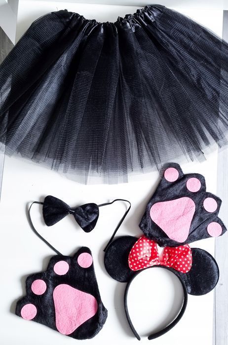 myszka miki minie przebranie strój spódnica opaska 4w1 ogon karnawał