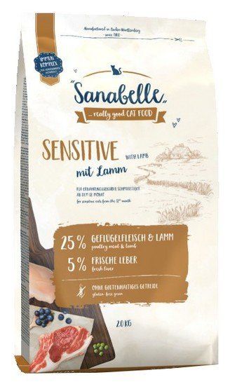 Karma dla kota z wrażliwym żołądkiem/jelitem Sanabelle Jagnięcina 400g