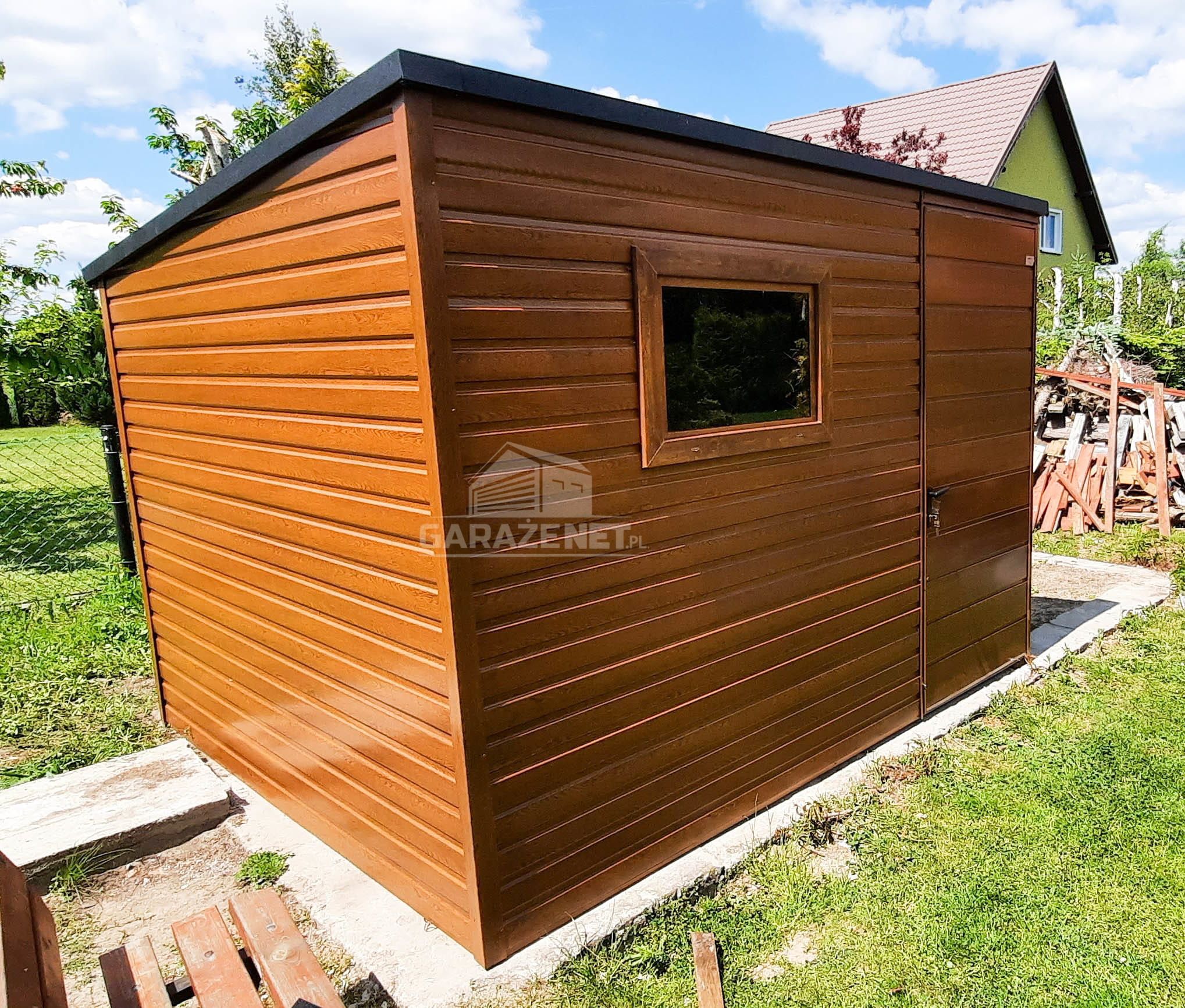DOMEK OGRODOWY GARAŻ 3M X 2M Okno Drzwi Drewnopodobny 3X2 GB259