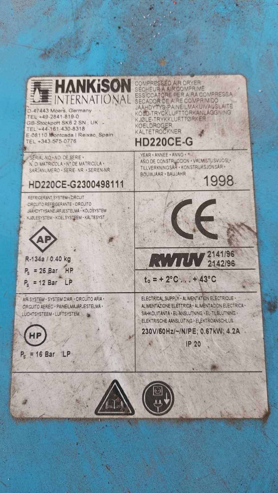 Kompresor śrubowy, sprężarka 3000L/min 22kW + osuszacz