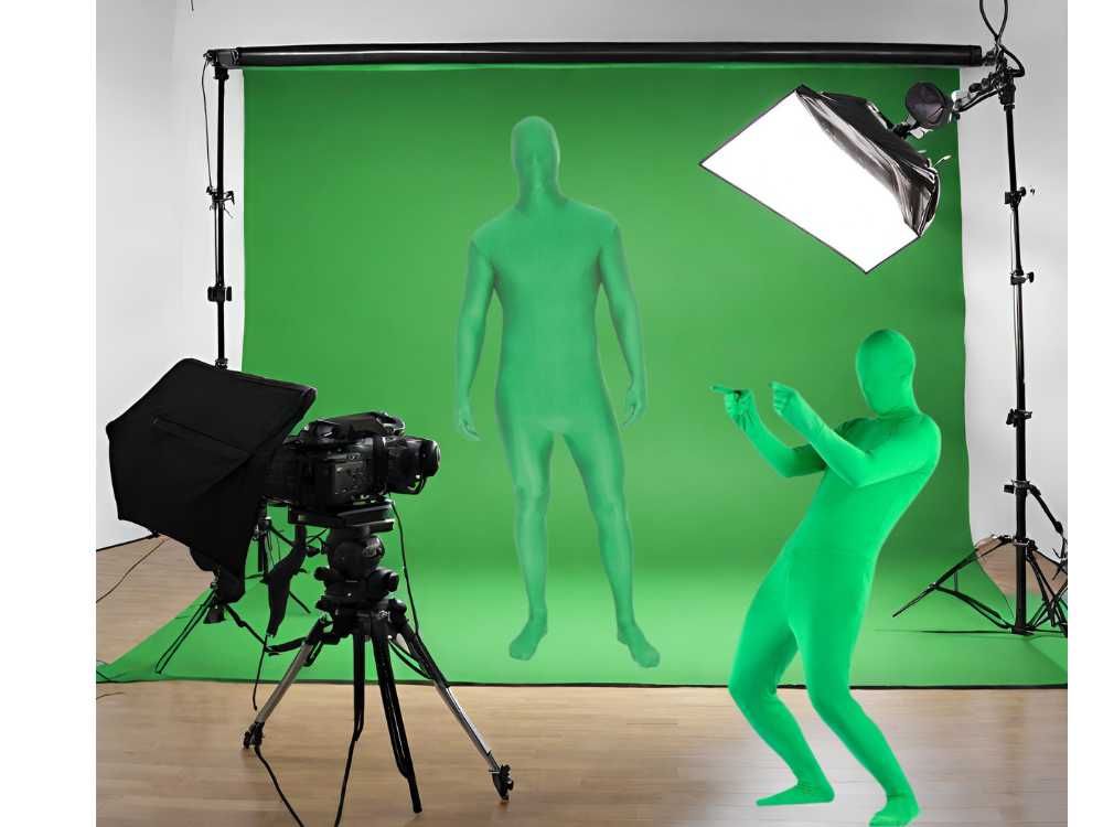 Zielony strój niewidzialny GREEN SCREEN kostium tło rozciągliwy L