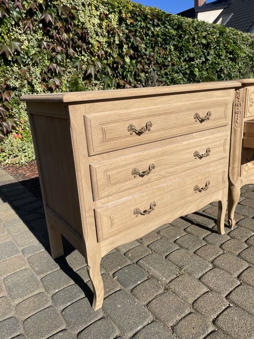 Komoda ludwikowska oczyszczona dąb Ludwik XV stylowa gięte nóżki