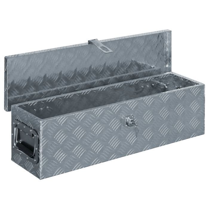 Vidaxl Aluminiowa Skrzynia, 80,5 X 22 X 22 Cm, Srebrna