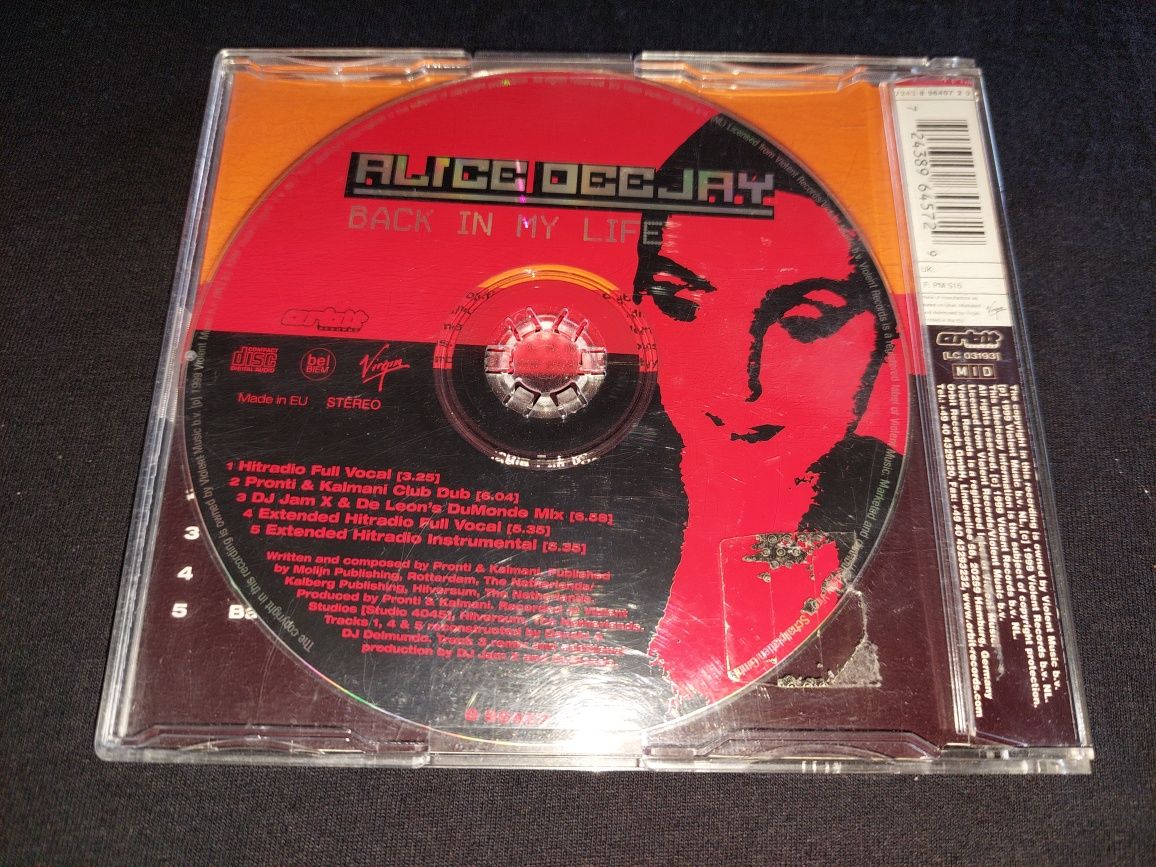 Alice Deejay Back In My Life CD 2000