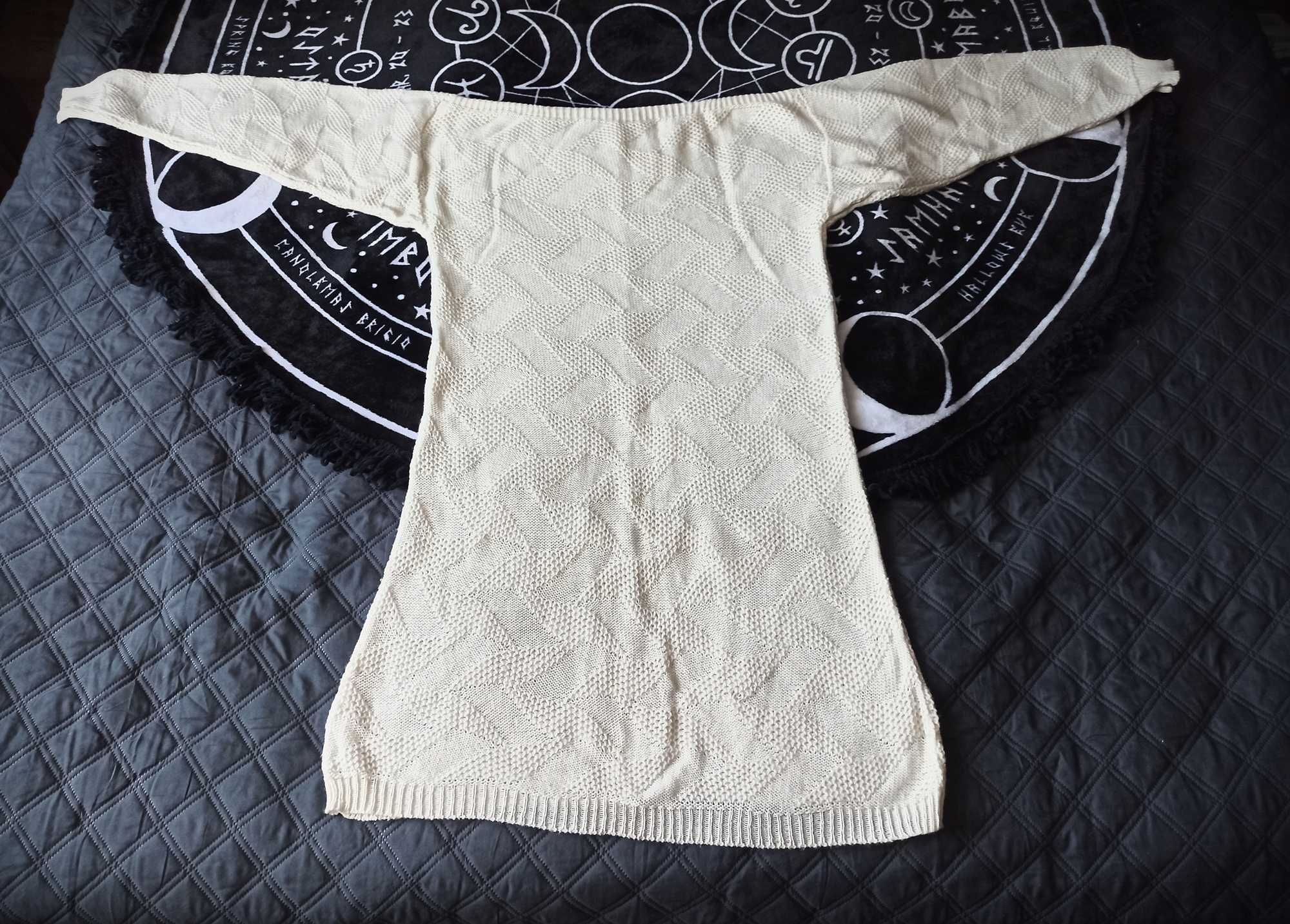 Długi sweter sukienka retro vintage