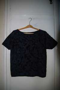 Bluza czarna w wzory vintage XL