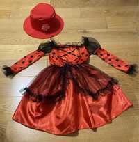 Przebranie strój sukienka biedronka na bal karnawałowy roz.  116