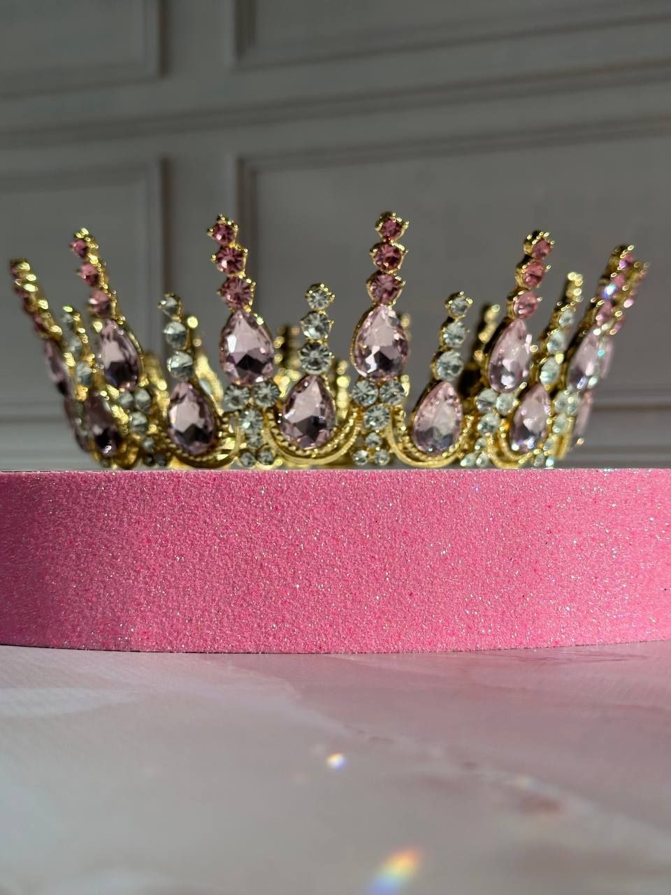 Круглая Тиара,корона Диадема полного круга,декорации торта, для головы