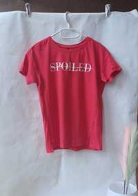 Czerwony T-shirt koszulka bluzka Spoiled Bershka XS S 34 36