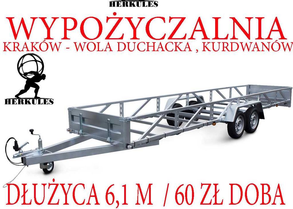 Wynajem przyczep do lodówki ,gruzu śmieci ziemi na Barycz wypożyczalna