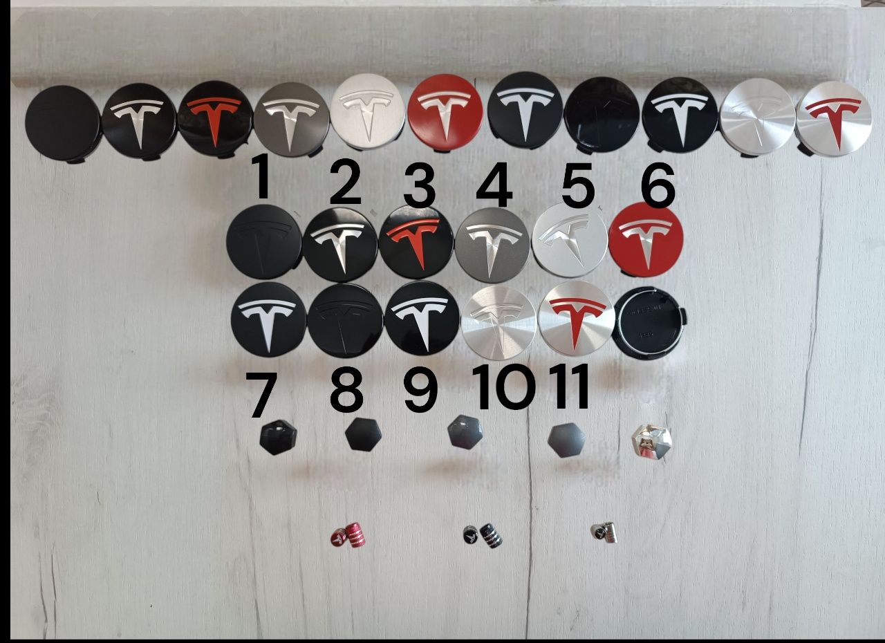 Набір колпачків Тесла заглушки на колеса диски Tesla комплект