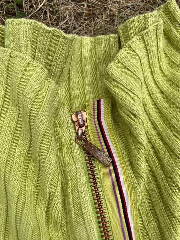 Bluza damska rozpinana golf Eva & claudi Avant Garde zielony grunge XL