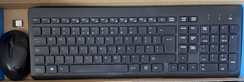 Bezprzewodowa kawiatura i mysz hp