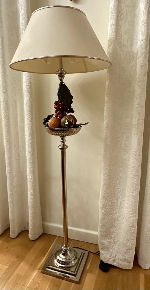 Wloska designerska stara lampa podlogowa ciezka - mosiezne owoce