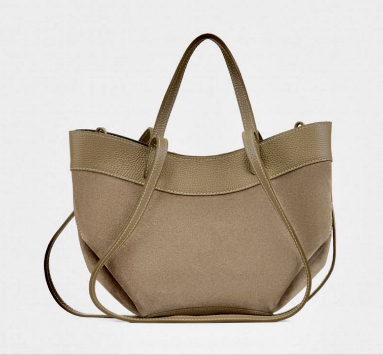 Сумка шопер замшева коричнева чорна тауп Сумка замшевая шоппер Италия