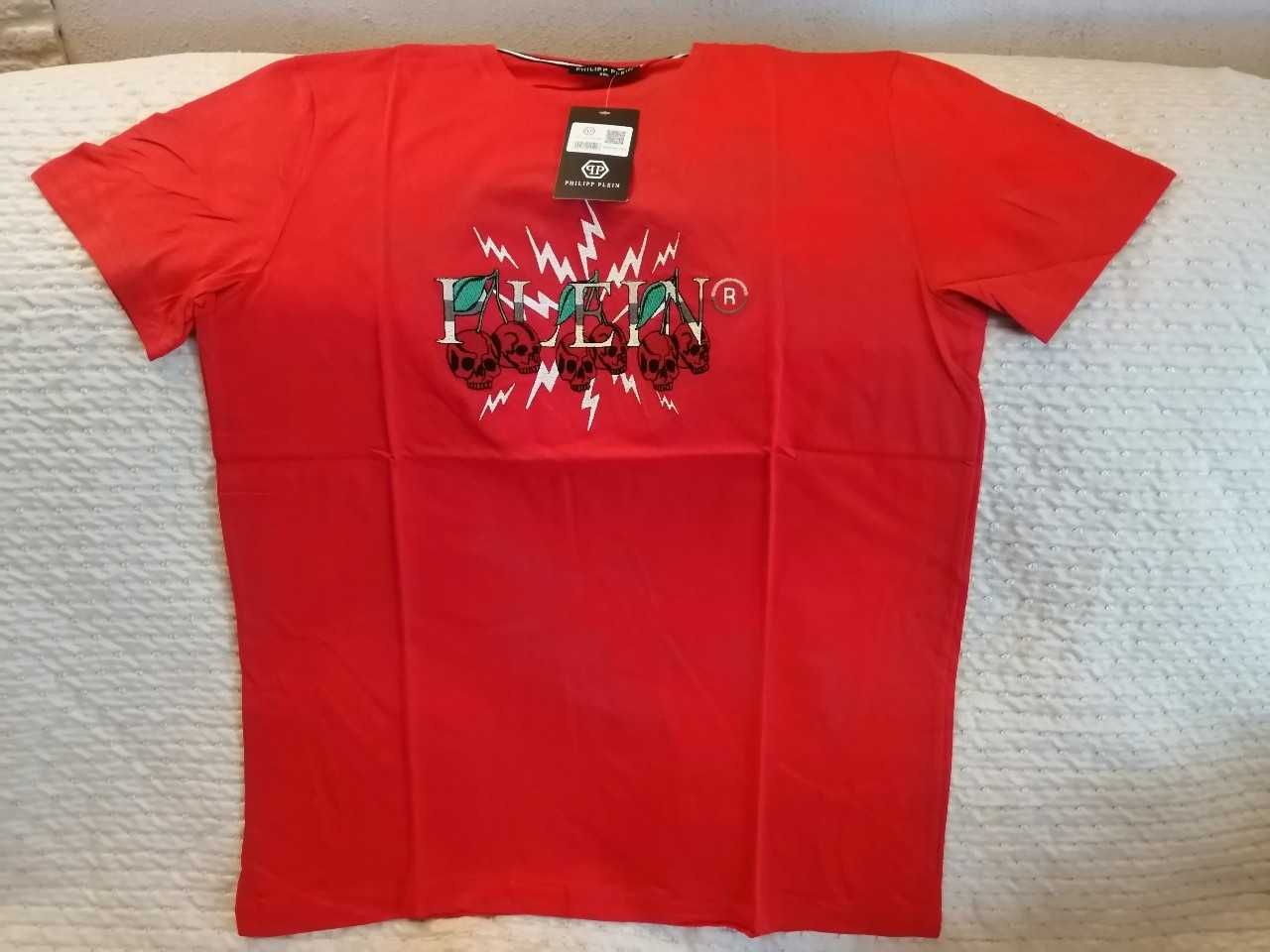 Philippe Plein tshirt męski rozm. 2XL kolor czerw. logo wyszywane nowy