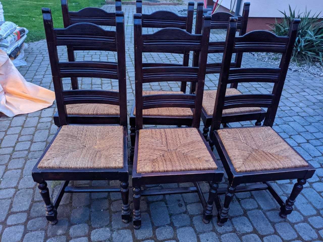 Stół i krzesła dębowe holenderskie