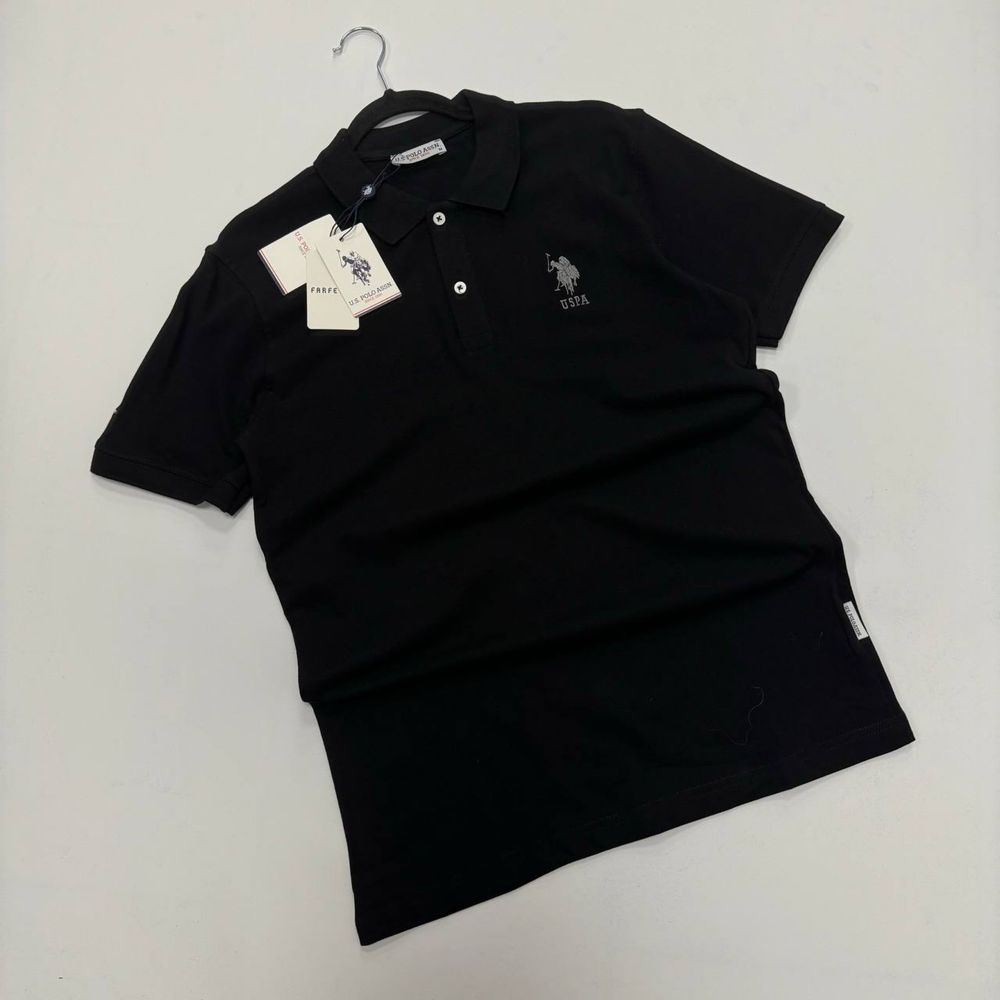 NEW COLLECTION! Мужское поло U.S. Polo ASSN. черного цвета разм S-XXL