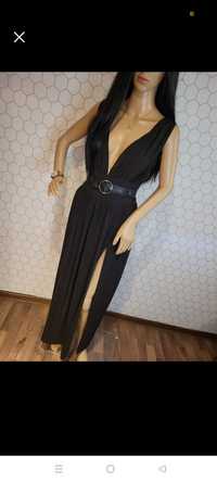 Długa sukienka czarna L