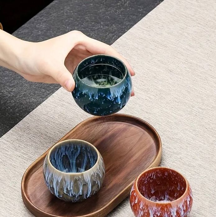 Набір керамічних піал для чаю (5 шт), для чайної церемонії. Сервіз.