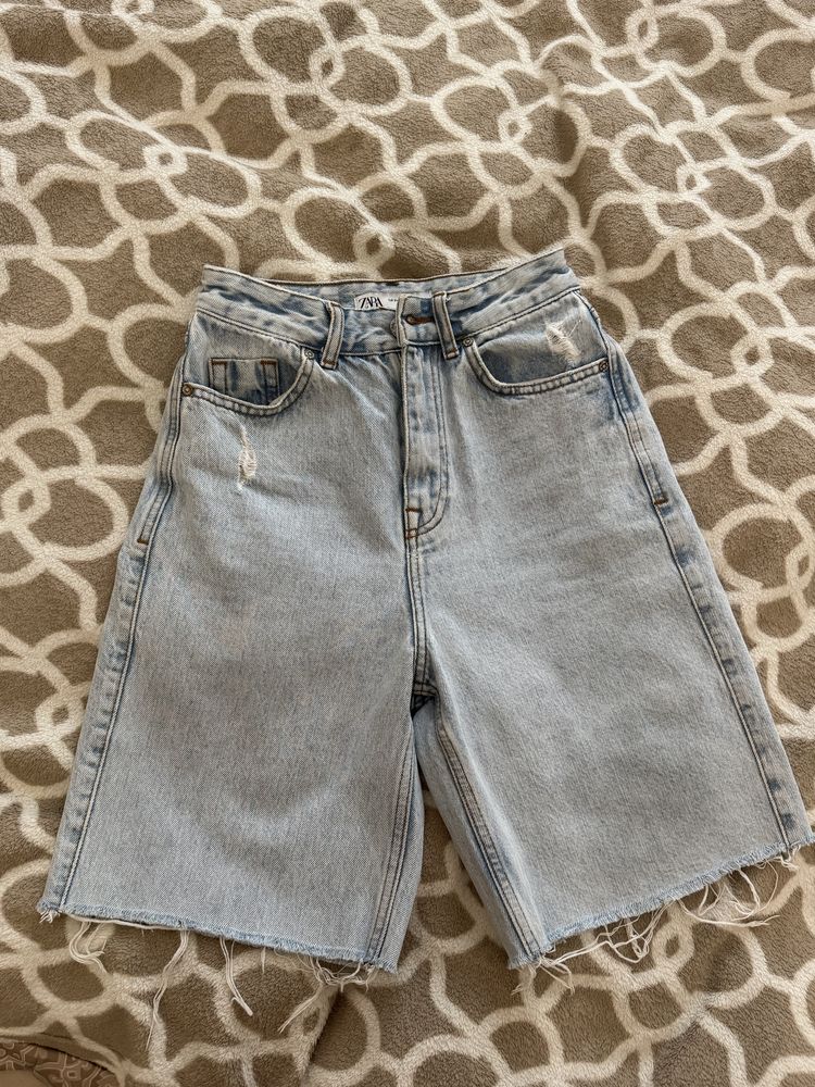 Джинсовые шорты бермуды zara