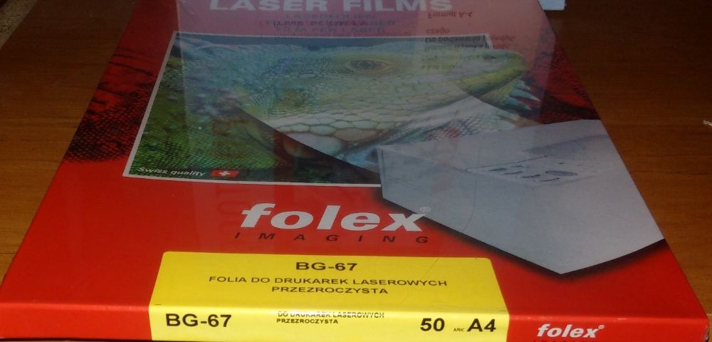 Folex BG-67 przezroczysta błyszcząca folia do drukarek - TANIO