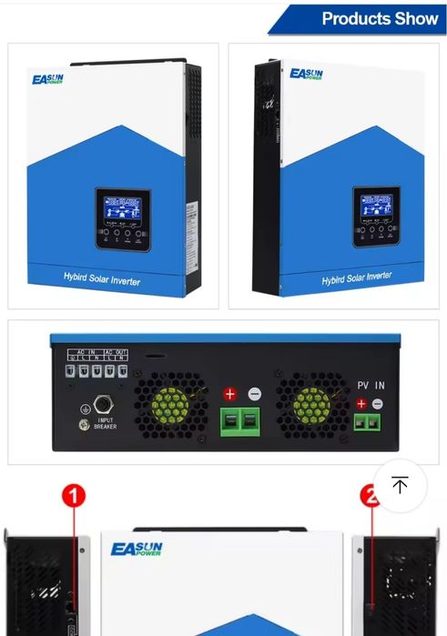 Гібридний інвертор 12v, 2.2кВт Easun