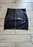 912/ Spódnica mini L latex czarny z zamkiem lateks CHLOROWANY 0.4 mm