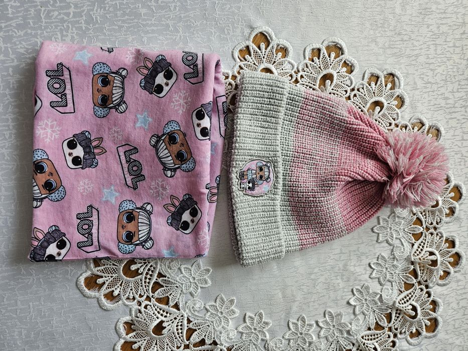 Komplet zimowy komin I czapka dla dziewczynki