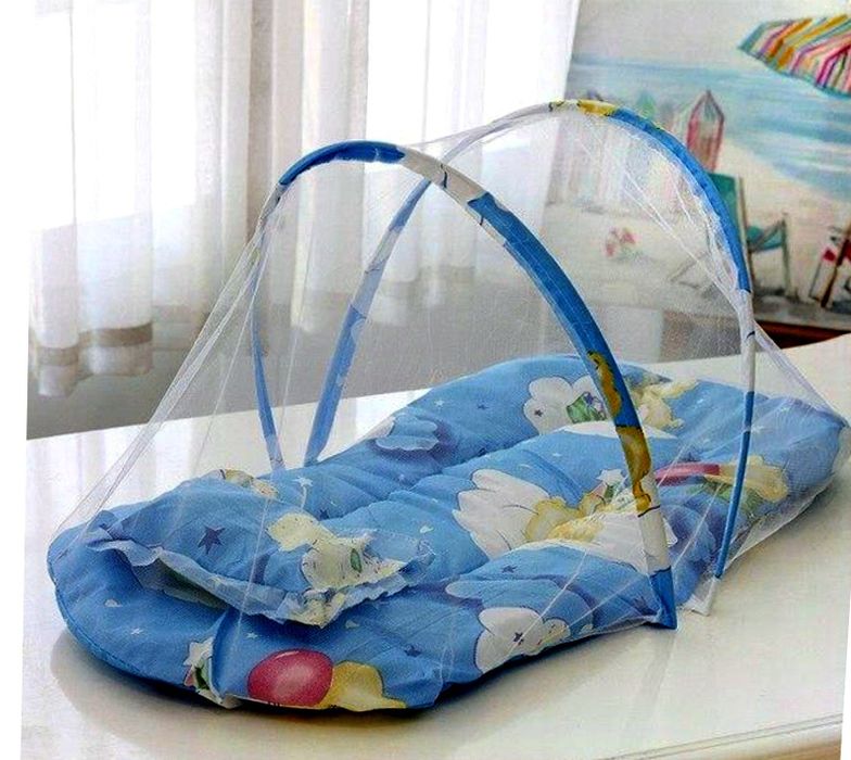 Матрасик в кроватку с москитной сеткой,М'який килимок для дітей із мос