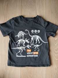 Koszulka chłopięca t-shirt dinozaury 98-104 h&m