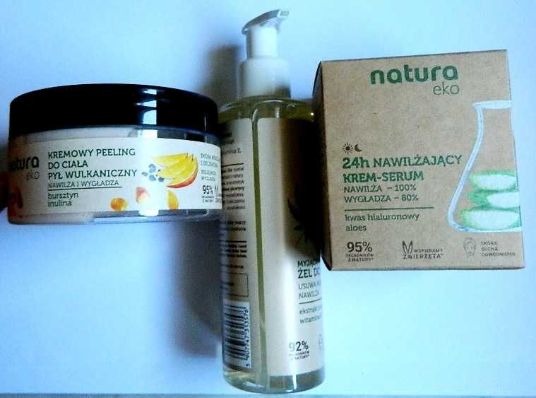 Natura, krem-serum, żel, peeling, zestaw kosmetyków