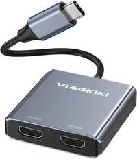 Viagkiki USB C na podwójny adapter HDMI 8K 4K