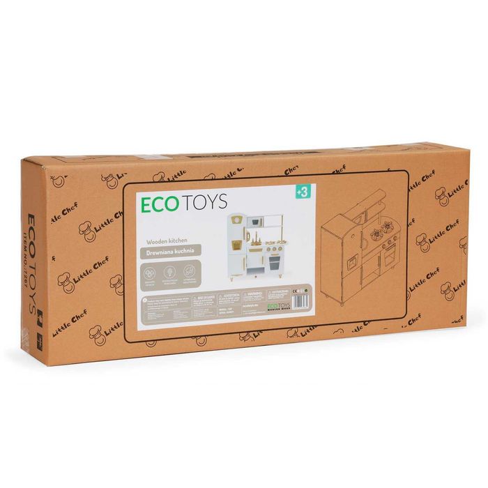 Деревянная белая кухня для детей EcoToys 7267