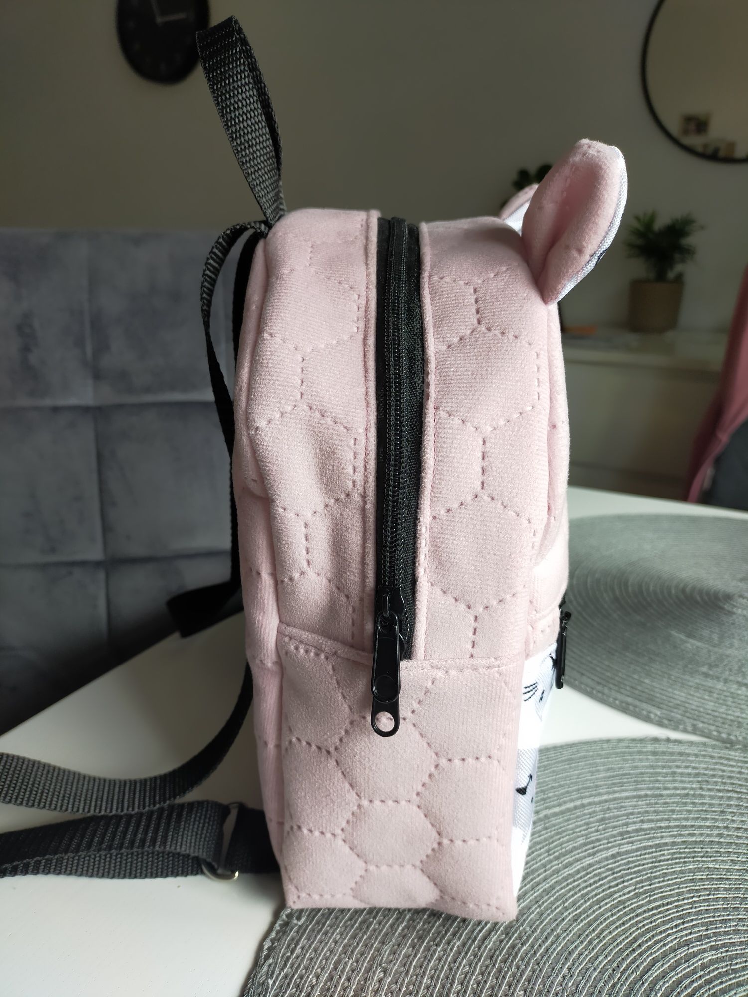 Plecak dla dziewczynki hand made ręcznie wykonany kotki z uszami