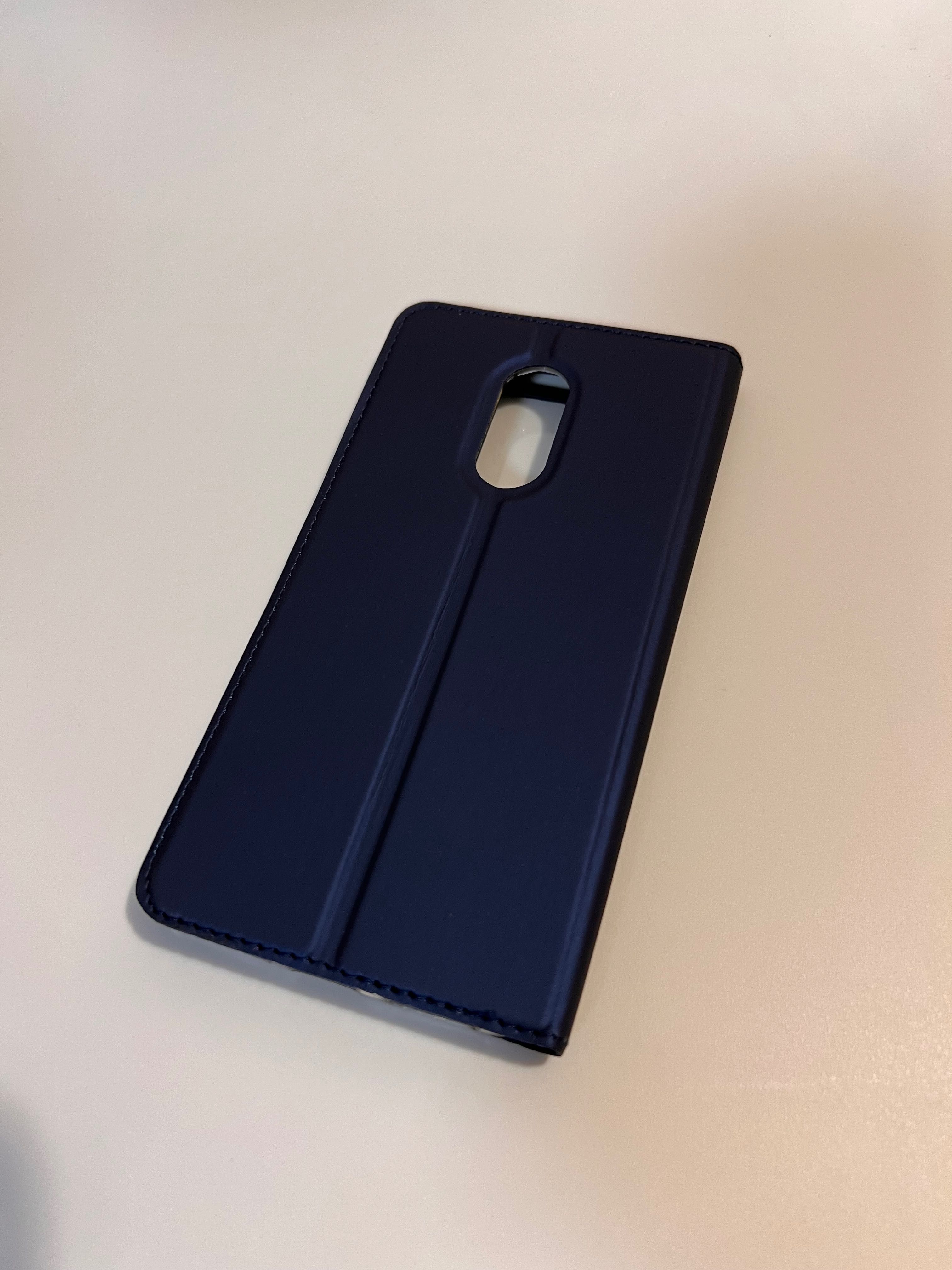 Granatowe etui/obudowa/case z klapką na telefon Xiaomi Redmi Note 4