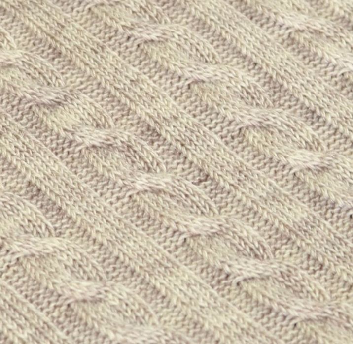 Теплий та якісний плед Прованс Soft косы 220х240 см Латте