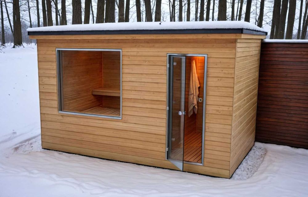 Sauna zewnętrzna z piecem elektrycznym 9kW i sterownikiem