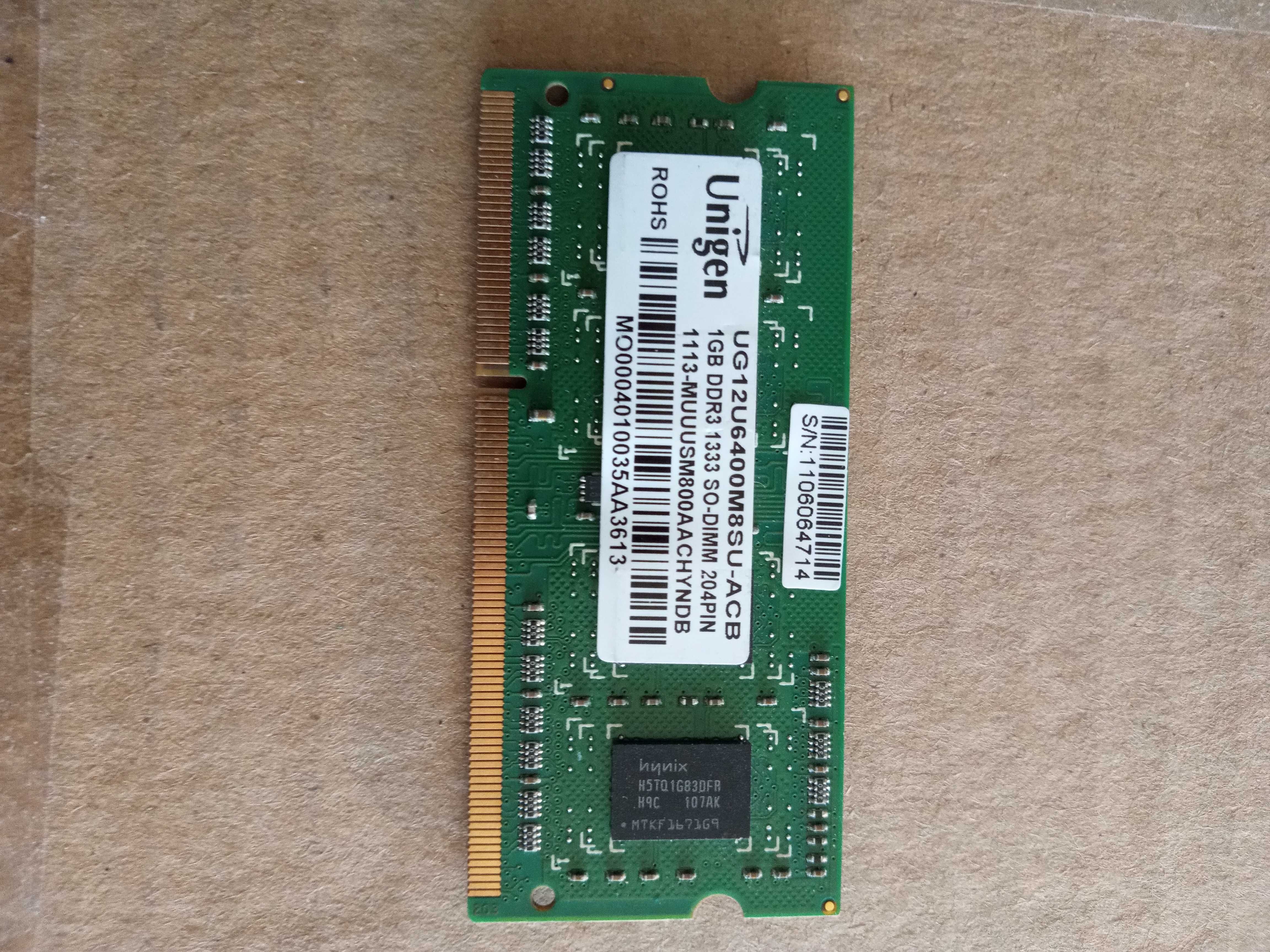 Procesor INTEL I3 380M + karta pamięci UNIGEN 1GB DDR3