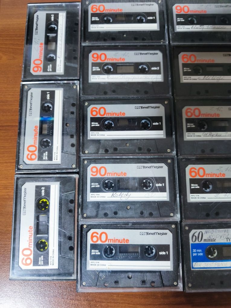 Kasety magnetofonowe 20 szt. 60/90 minut używane 1 raz