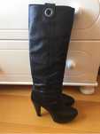 Botas Prof pretas de pele