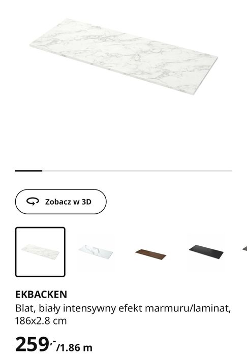 Blat IKEA Ekbacken Efekt Marmuru